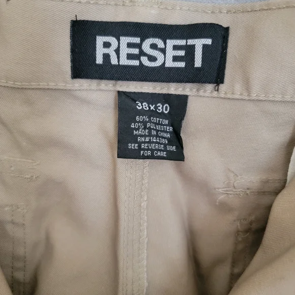 Cargo Cotton Pants, Size 38/30, Beige - Picture 5 of 7
